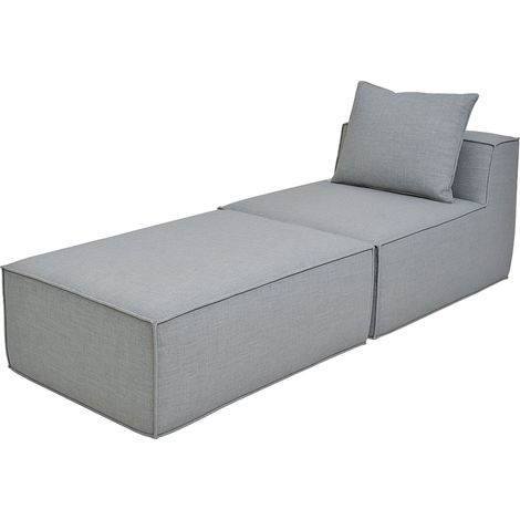 Chaise longue/accessoires pour canapé HWC-O54 fauteuil ottomane récamière tissu/textile (300 g/m2) 63 x 75 x 194 cm - (1/5)