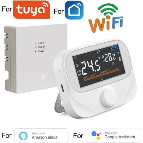 Termostati per caldaie RF wireless, regolatore di temperatura ambiente WiFi programmabile, regolatore di temperatura con telecomando Tu-ya e timer (WiTH3) (1/3)
