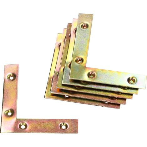 KOTARBAU Lot de 25 connecteurs d'angle plats 70 mm Jaune galvanisés pour raccords d'angle (1/5)