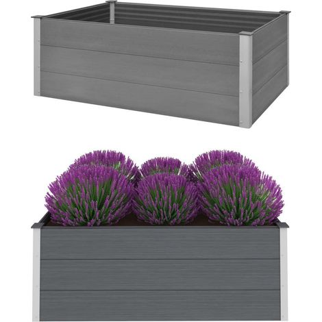Jardinière de jardin - Balconnière à fleurs Lit surélevé de jardin WPC 150x100x54 cm Gris BV805649 - BonneVie (1/5)