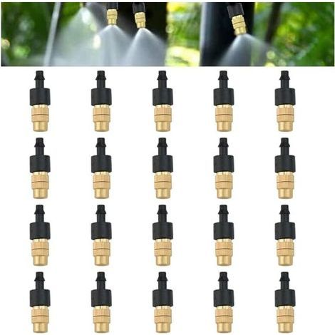 20 PCS Messing-Sprühdüse, einstellbarer automatischer Tropfsprüher, rostfrei, abnehmbar, DIY-Bewässerungssystem für Gewächshäuser und Gärten (1/4)