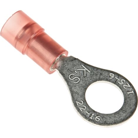Cosses à œillet RS PRO, Isolé, Rouge, 1.5mm², M6 (1/4), 11.6mm (1/3)