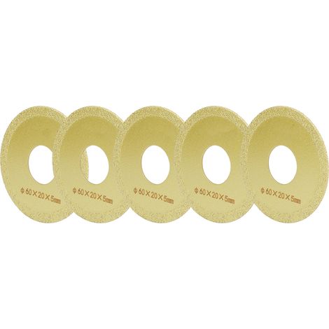 Jeu de 5 disques de coupe diamantés pour le polissage à grande vitesse du marbre fritté doré (60 mm)