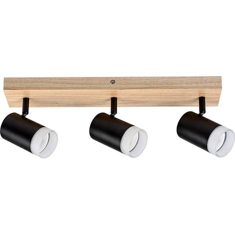 Spot Light Toras Oak Metal Black GU10 3 x Max.5W L: 44 cm B: 12 cm H: 14 cm Ø6 cm Dimmabile (1/5)