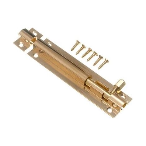 1 loquet de porte en laiton de 10,2 cm avec loquet coulissant (1/2)
