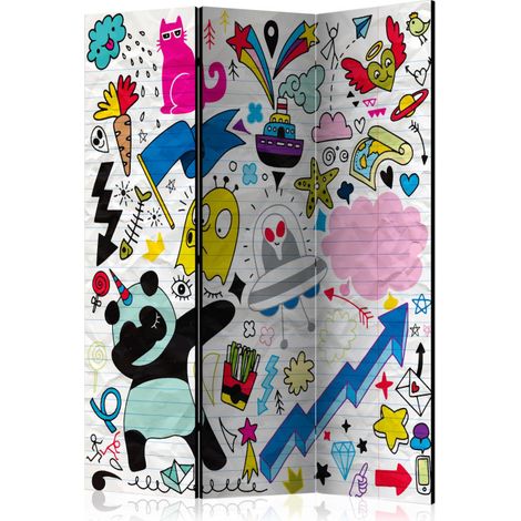 Paravent 3 Volets "Energetic Panda" 135x172cm (1/2)