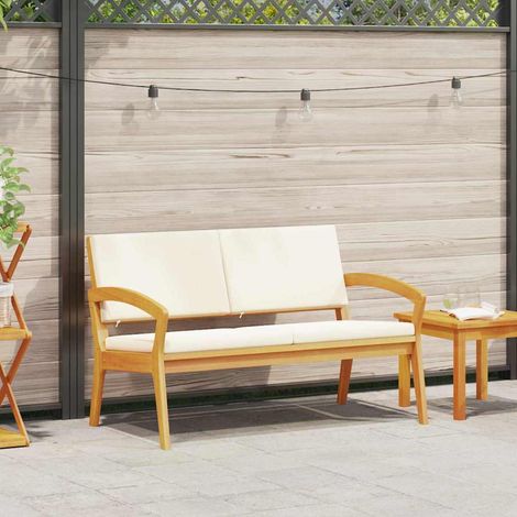 Gartenbank mit Kissen Öl-Natur Massivholz Akazie