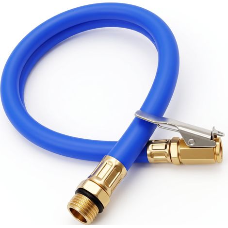 Tuyau Gonflage Pneu Bleu 36cm Raccord 12,7mm Embout Gonfleur Air Universel (1/5)