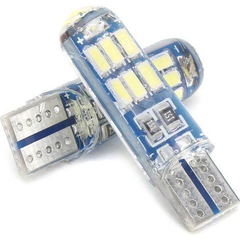 Lot de deux feux de gabarit automatiques à culot W12 avec fonction clignotante et stroboscopique, ampoules RGB étanches, blanches. (1/5)