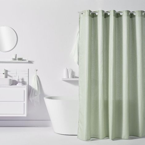 Rideau de Douche gauffré 180/200 Polyester Green Utility (1/3)
