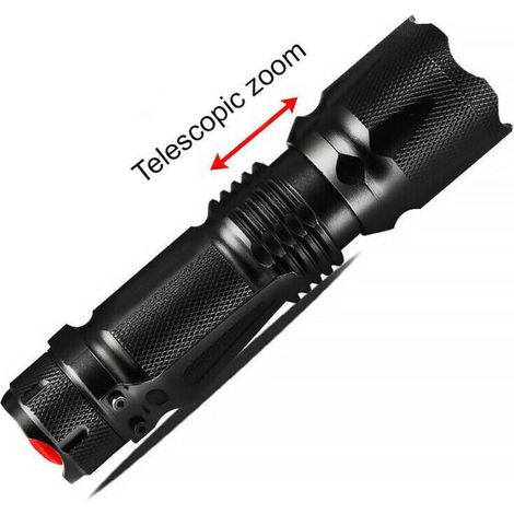 Torcia con zoom e messa a fuoco, mini torcia portatile ricaricabile L2, luce potente (1/3)