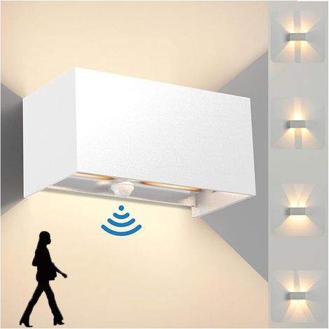 24-W-Wandleuchte mit positivem Weißlicht, wasserdichte LED-Außenwandleuchte, einstellbarer Abstrahlwinkel – mit Bewegungsmelder (1/5)