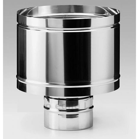 Fumaiolo comignolo cappello antivento a forma di Botte acciaio inox da 8 a 25 cm - 15 cm (1/5)