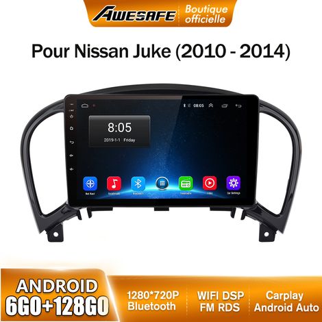 AWESAFE 4G Autoradio Android 13 6Go+128Go pour Nissan Juke (2010-2014) 9'' Écran Tactile avec Carplay GPS Bluetooth Android Auto