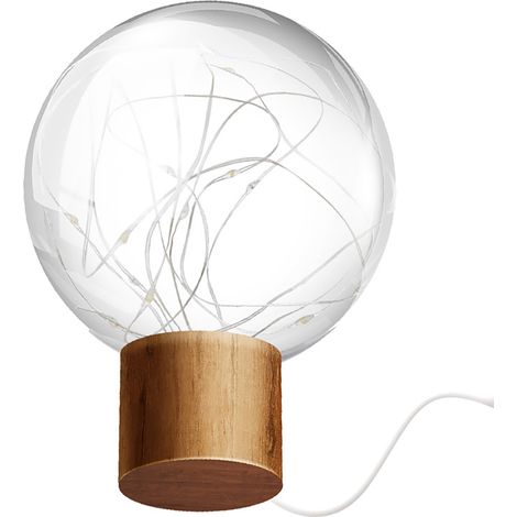 Lumière LED fantaisie avec base en bois, décoration d'intérieur romantique (1/5)
