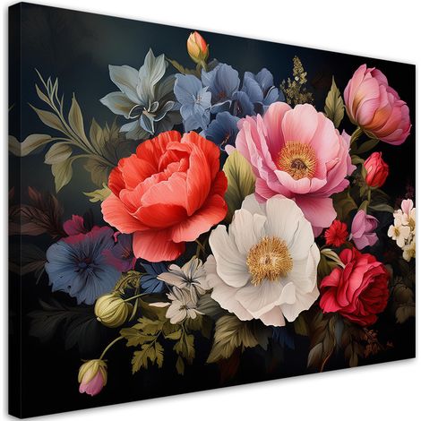 Quadro su tela, Fiore Foliage Natura - 60x40 (1/5)