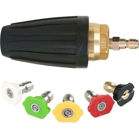 DBBEGK Buse turbo rotative, 1,8 GPM 3000 PSI 035 pour nettoyeur haute pression, buse turbo rotative 1/4 pouce, raccord rapide, kit d'accessoires pour nettoyeur haute pression (1/4)