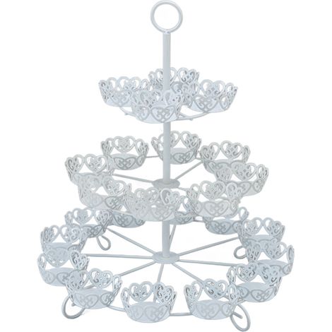 Cupcake Stand for 24 Cupcakes 3 Tier Pastry Serving Display Stand Iron Dessert Carrier Display Holder for Holiday Party (1/5)