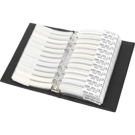 Série 0805 : 170 types de résistances, composants électroniques, kits d'assortiment, catalogue d'échantillons, noir (1/5)