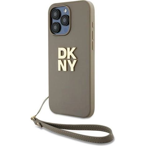 Custodia rigida beige/beige con cinturino da polso e logo DKNY DKHCP15XPBSWSE per iPhone 15 Pro Max 6.7. (1/5)