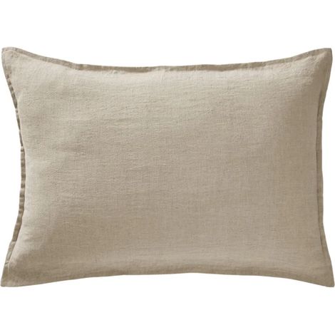 Lot de 2 taies d'oreillers 50 x 70 cm en lin lavé sable - LUISA (1/5)