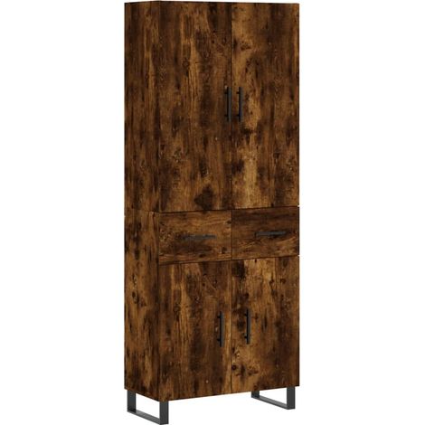 Credenza cassettiera mobile contenitore organizer cucina soggiorno salotto alto 695 x 34 x 180 cm legno ingegnerizzato marrone 020033526