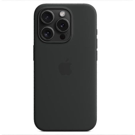 Coque en silicone pour iPhone 15 Pro avec MagSafe - Fine, antichoc et protectrice - Noire
