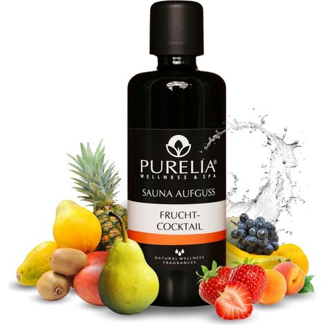 PURELIA Saunaaufguss Konzentrat Frucht-Cocktail 100 ml natürlicher Sauna-aufguss - reine ätherische (1/5)