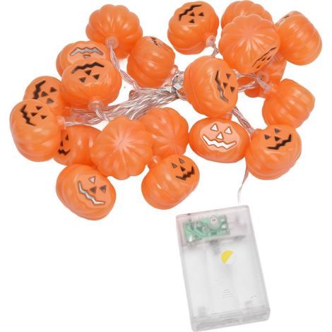 Guirlande lumineuse citrouille d'Halloween de 3 mètres avec 20 LED décoratives pour intérieur et extérieur, idéale pour les fêtes. (1/5)