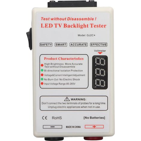 Testeur de rétroéclairage TV LED portable, démarrage doux, retrait d'écran sans outil, plage 85V-265V, prise UE, pour réparation (1/5)