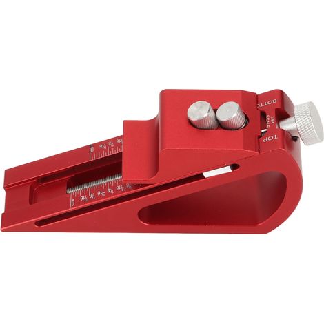 Adjustable Height Gauge Ruler Aluminum Alloy Integrated Flat Appearance for Woodworking Red