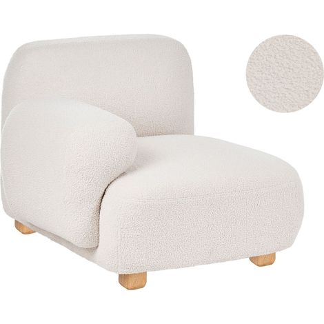 Modulo divano angolare Boucle a destra, 1 posto, in legno bianco sporco Amli (1/5)