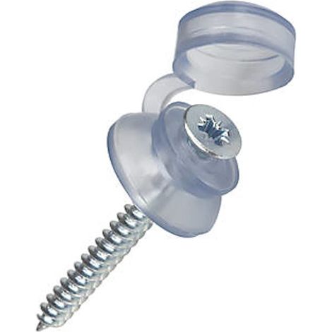 Bulk Hardware BH02184 Vite da Tetto con Coprivite Impermeabile in Plastica Trasparente e Rondella, Trasparente, Set di 100