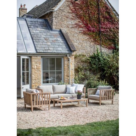 Garden Trading Porthallow 3 Seater Sofa Set 2 x Chairs & Coffee Table Wooden (1/5)