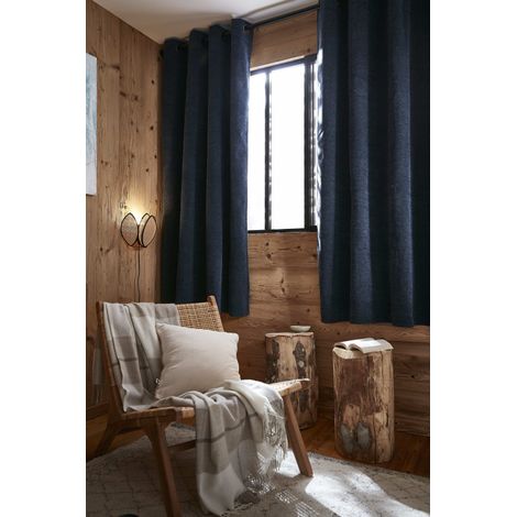 Rideau occultant phonique et thermique doublé polaire "Bjorn" 100% opaque - Bjorn Minuit - Panneau Occultant + Polaire 140 x 180 cm - Bjorn Minuit - 1 Panneau Occultant + Polaire 140 x 180 cm (1/3)