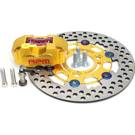 Disque de frein 220 mm, étrier 3 trous, montage radial pour Yamaha Aerox Nitro BWS 100 Jog 50 Ebike - Or