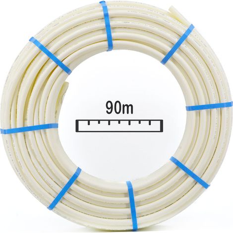 Tube PER PEX nu 16mm – Épaisseur 1,5mm – Longueur 90m – Pression 6 bars – Température max 80°C – Conformité NF ISO 15875 – Hora