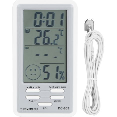 Thermomètre-hygromètre électronique numérique avec alarme et horloge. (1/5)