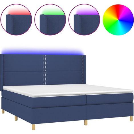 Maison Exclusive - Sommier à lattes de lit matelas et LED Bleu 200x200 cm Tissu