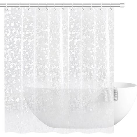 Rideau de Douche 180x200cm 3D Motif Pierres Semi Transparent (1/5)
