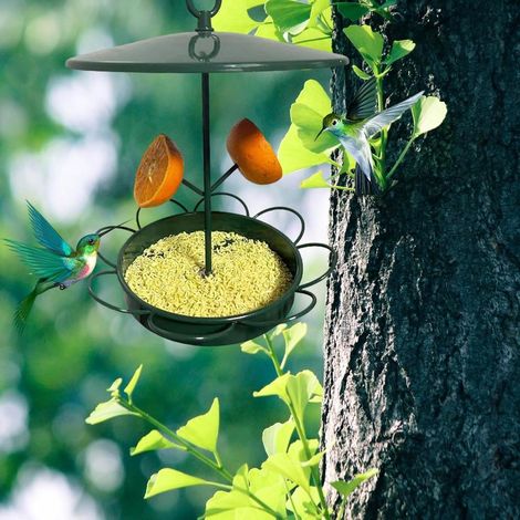 Rainproof Weatherproof Bird Feeder  Outdoor Garden Backyard Wild Bird Feeding Equipment (1/5)