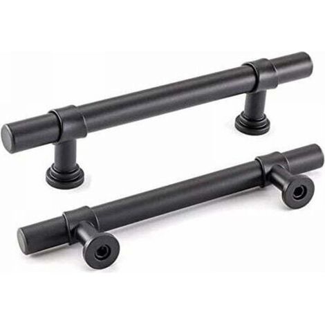 Lot De 2 Poignées De Placard De Salle De Bain Noir 192 Mm (1/5)