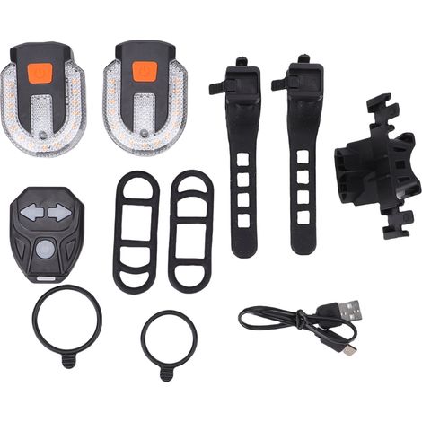 USB-wiederaufladbar, IPX4 wasserdicht, doppelseitige LED-Fahrradblinker mit drahtloser Fernbedienung für Fahrradausrüstung (1/5)