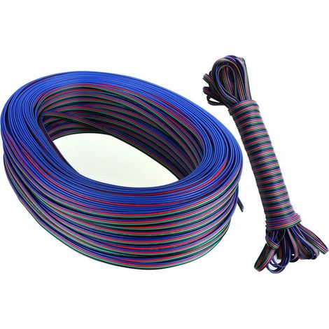 Câble de 5 mètres pour bande LED 12V RGB de 0,75mm d'épaisseur