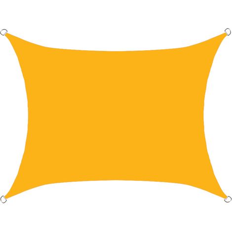 S-giant Voile d'ombrage rectangulaire imperméable, 98% UV imperméable, extérieur cour patio jardin parking(Mangue jaune,4X7M) (1/4)