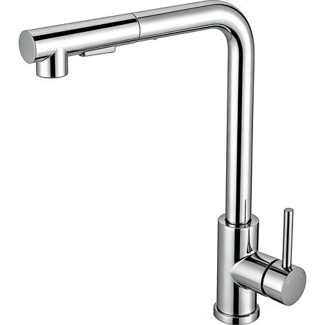 AICA Hochdruck Edelstahl Wasserhahn Küche Ausziehbar Küchenarmatur 2 Sprühfunktionen Mischbatterie Chrom