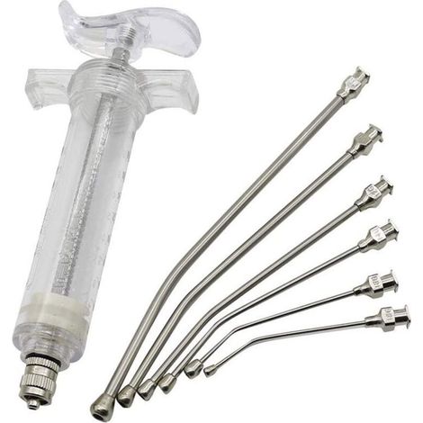 Seringue d'alimentation pour oiseaux 20 ml – 6 tubes de gavage en acier inoxydable incurvés – Nourrissage à la main pour perroquets et petits animaux (1/5)