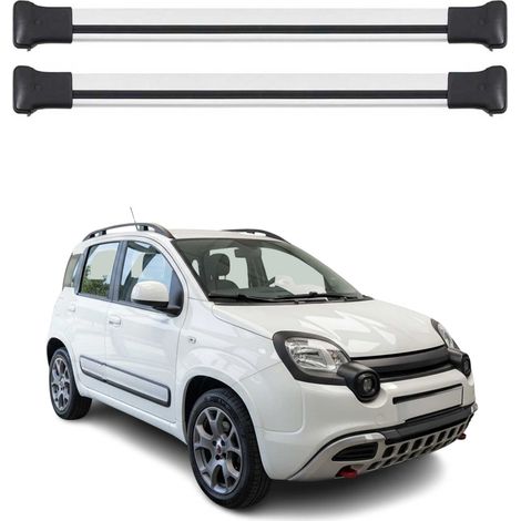 OMAC Aluminium Dachträger Querträger für Fiat Panda Cross 2012-2026 – Max. 75 kg – 2 Stangen Silber (1/5)