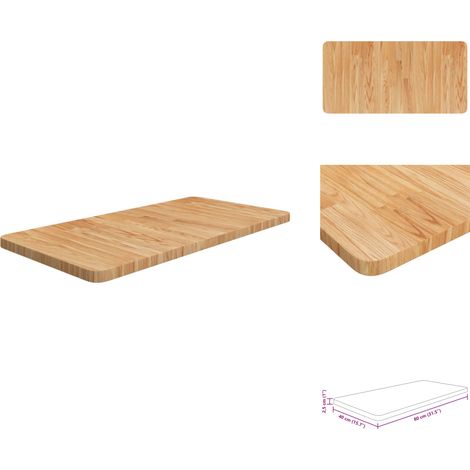 Comptoir de salle de bain Marron clair 80x40x2,5 cm Bois traité - Comptoir Salle De Bain - Dessus De Table - Bois De Chêne - Meuble Salle De Bain - Rénovation Cuisine (1/4)