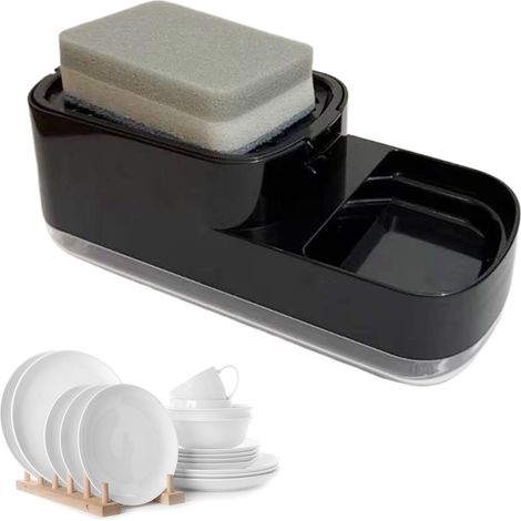 Dispenser with Sponge Holder for Kitchen Sink 2 in 1 Sponge